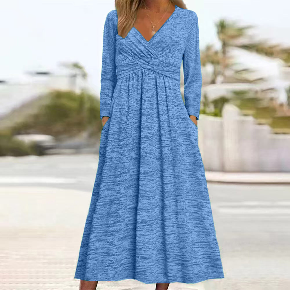 Langärmliges Freizeitkleid mit Taschen – Bild 4 | LuxeStyle