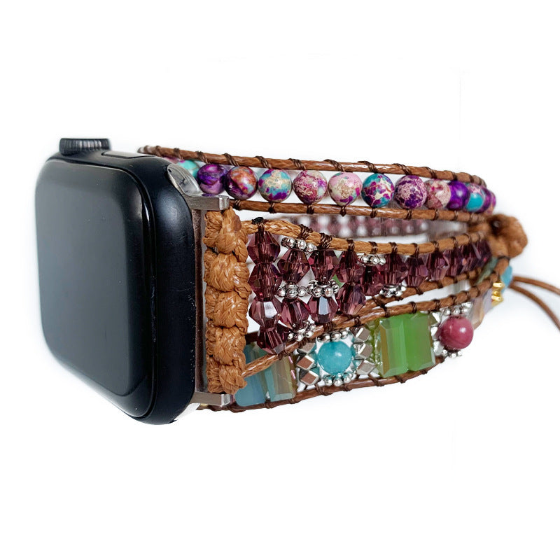 Boho-Armband für Apple Watch mit Natursteinen | LuxeStyle