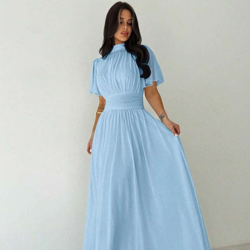 Elegantes A-Linien-Kleid mit Rüschenärmeln