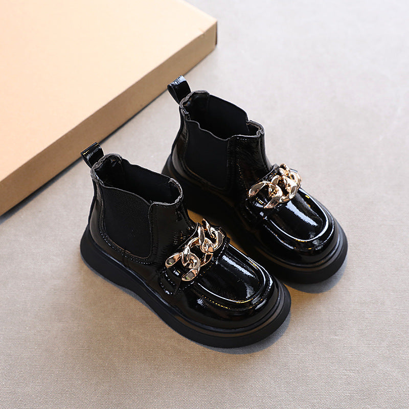 Mädchen Prinzessin Worker-Boots aus Glanzleder – Bild 2 | LuxeStyle