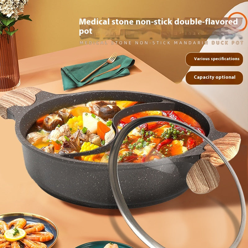 Antihaft-Hotpot mit Trennwand für Gas- und Induktion