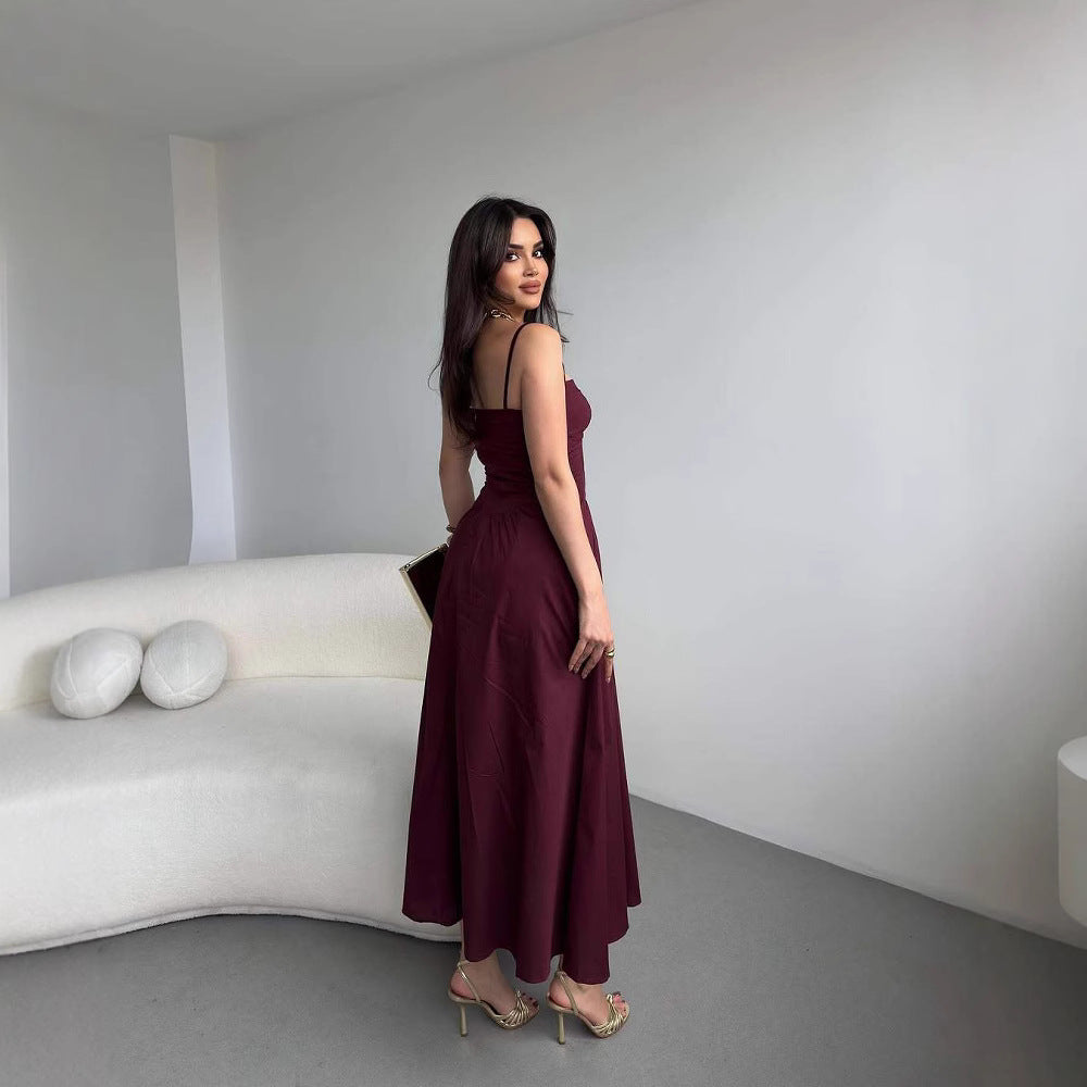 Elegantes A-Linien Maxikleid mit Spaghettiträgern