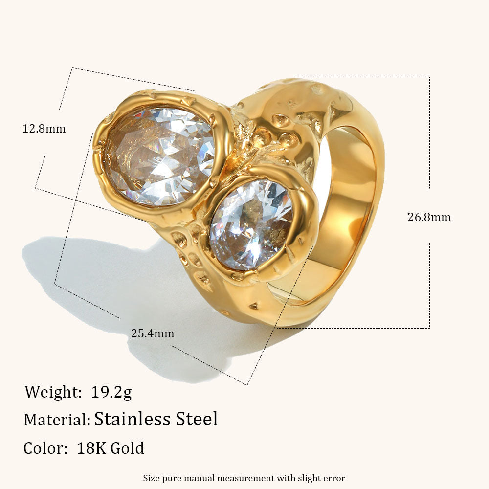 Doppelkopf-Ring mit Zirkon – Bild 2 | LuxeStyle
