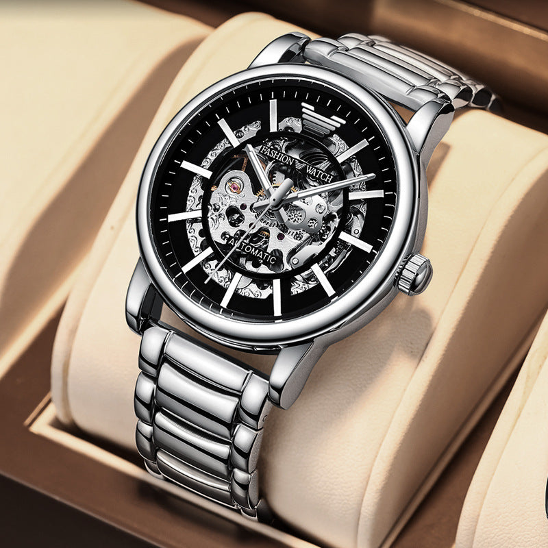 Mechanische Automatikuhr mit Skelett-Zifferblatt – Bild 5 | LuxeStyle