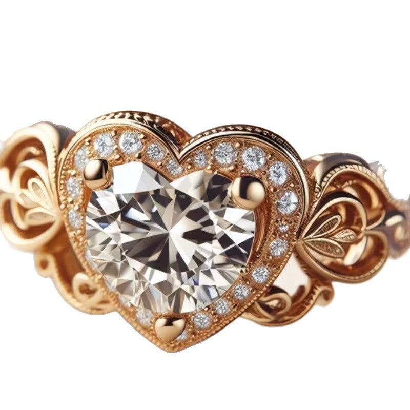 Herz-Ring Roségold · Zirkonia verziert
