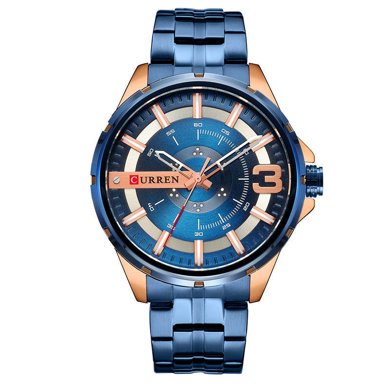 Einfache Herren-Armbanduhr aus Edelstahl