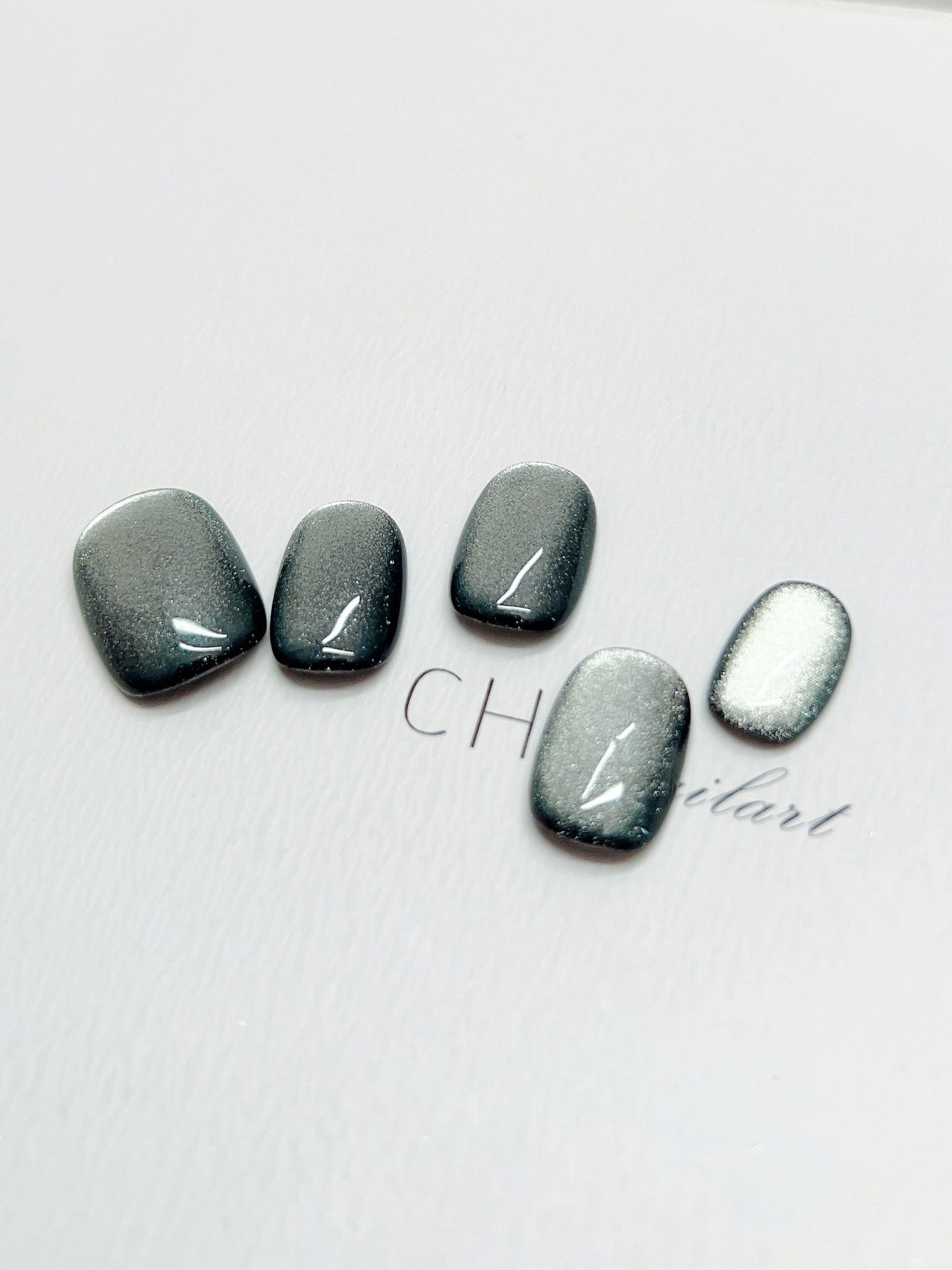Dunkelgrüne Cat Eye Kunstnägel