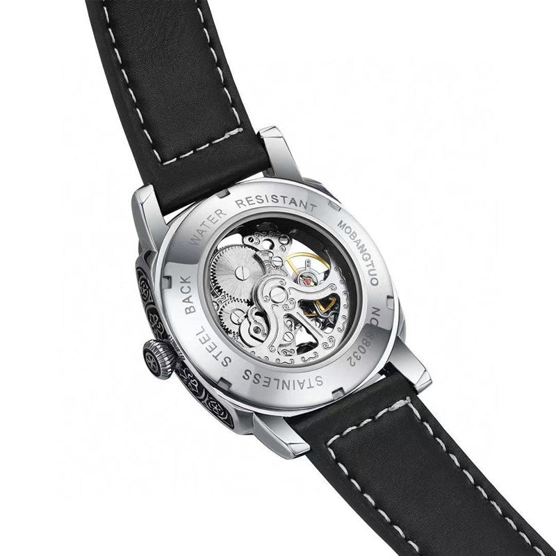 Automatische, leuchtende Herrenuhr aus Edelstahl – Bild 4 | LuxeStyle