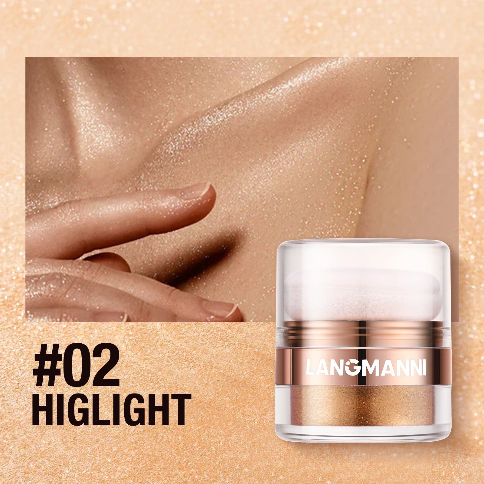 Glitzerndes Highlight Puder für Gesicht & Körper