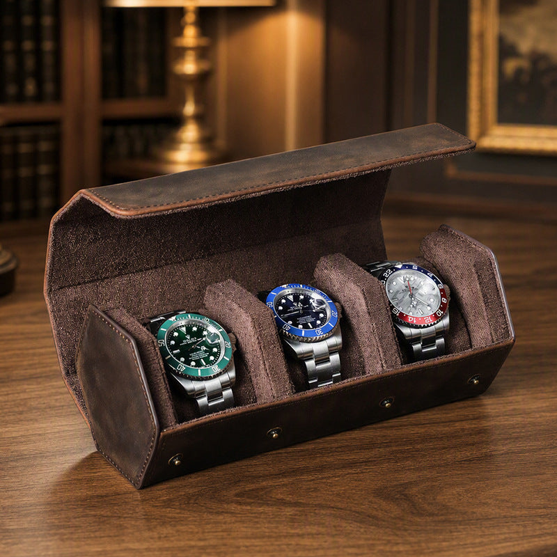 Uhrenaufbewahrungsbox aus Rindleder – braun – Bild 9 | LuxeStyle