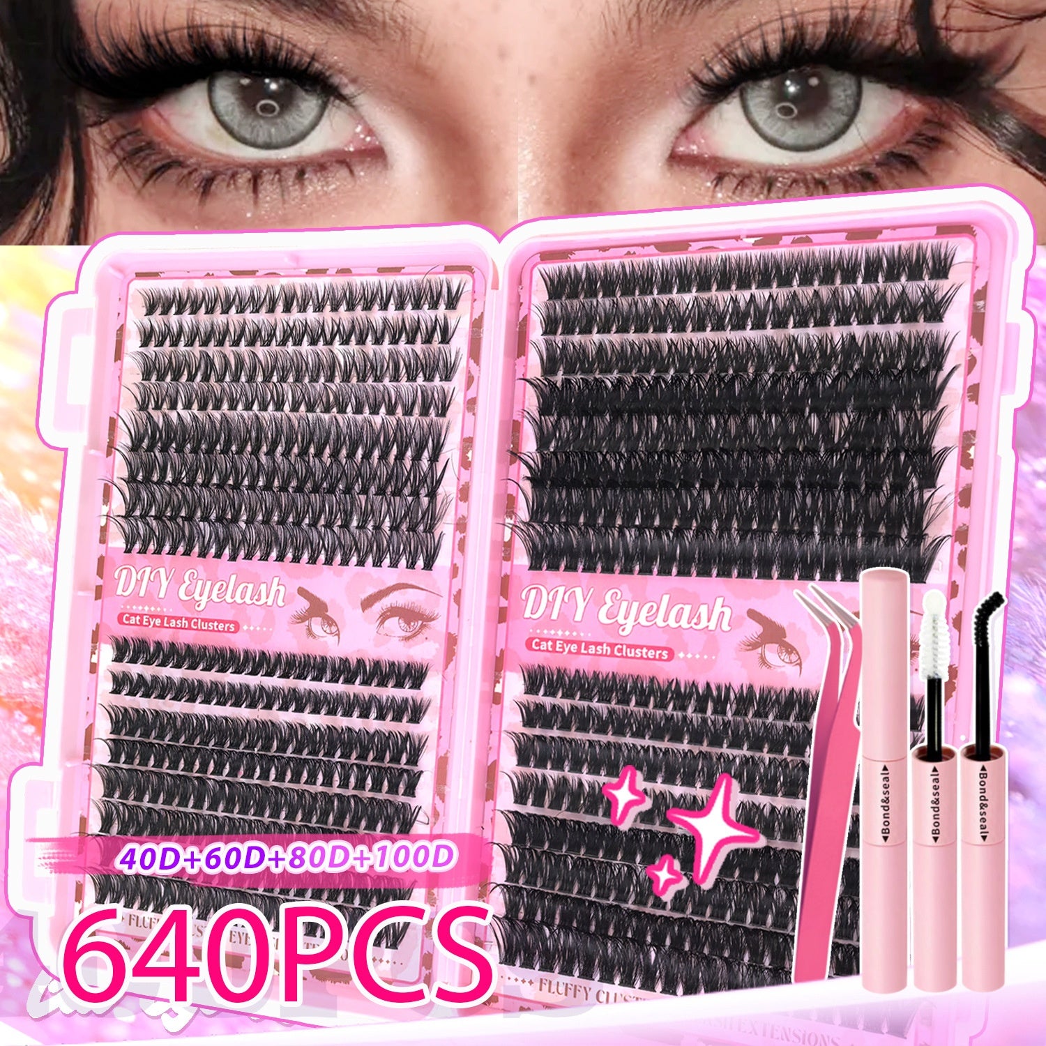 Grosses Wimpern-Set mit 640 Stücken
