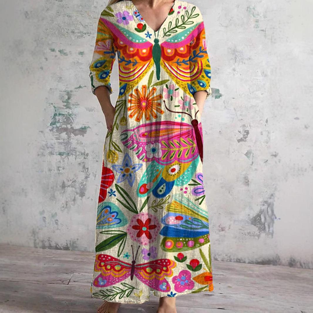Sommerkleid mit langen Ärmeln