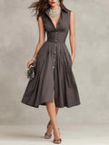 Bequemer ärmelloser eleganter Damenkleid – Bild 6 | LuxeStyle