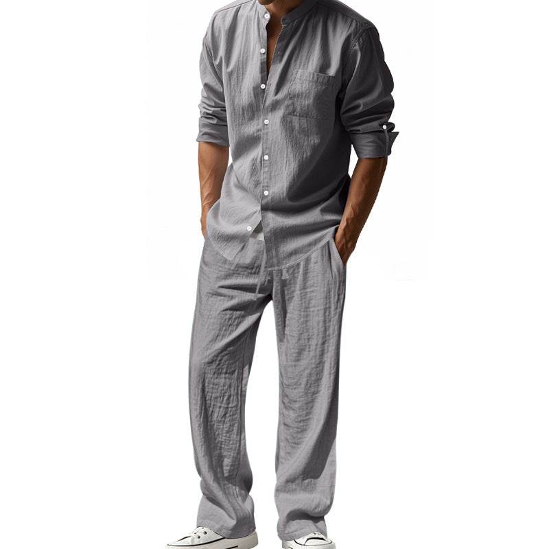 Freizeit-Outfit Leinen-Mix Hemd und Hose – Bild 4 | LuxeStyle
