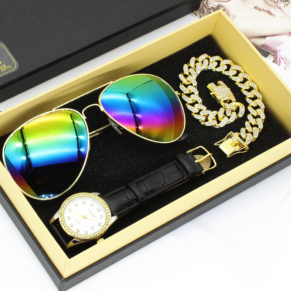 Damen Armbanduhr mit Sonnenbrille