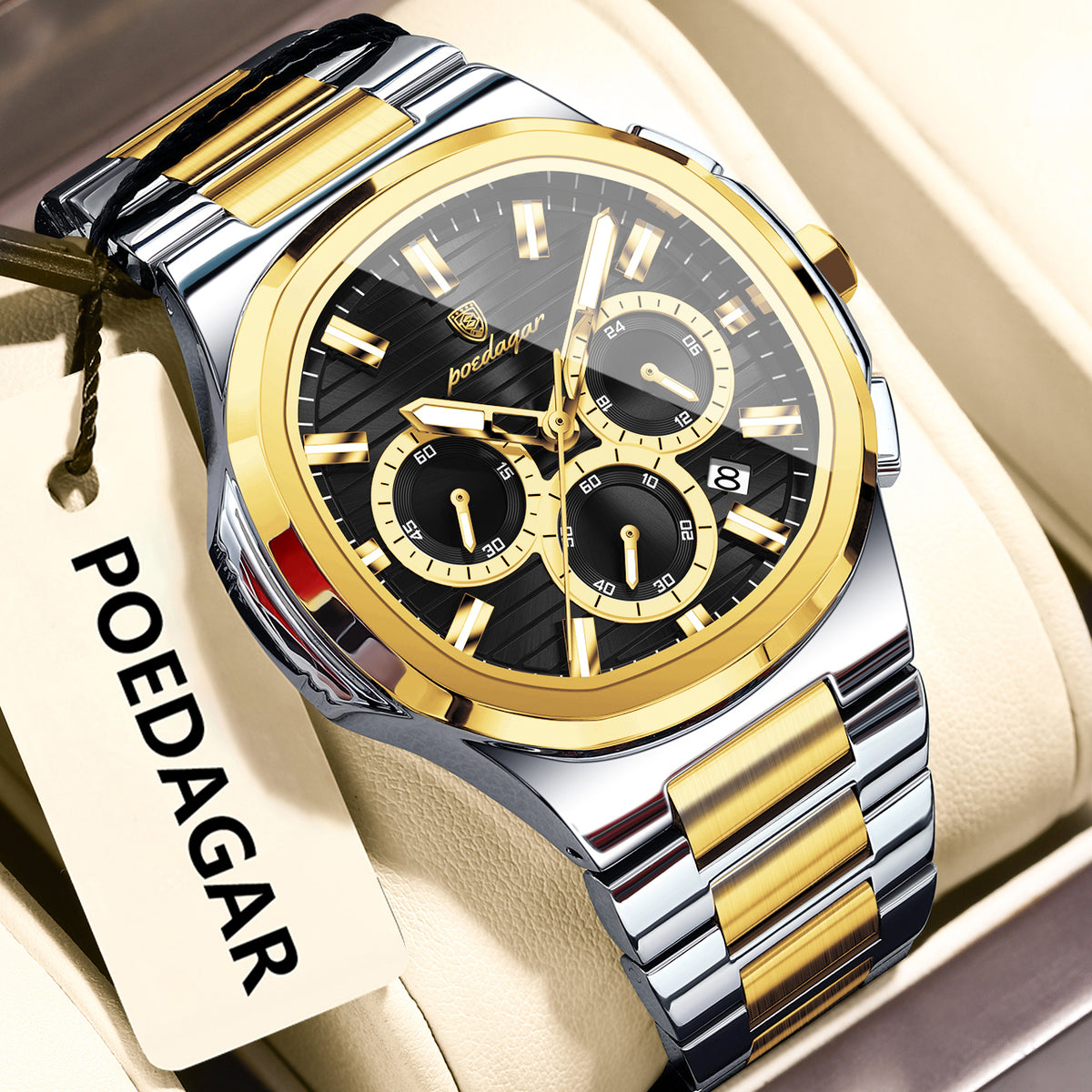 Herrenuhr mit Leuchtfunktion und Wasserschutz – Bild 4 | LuxeStyle