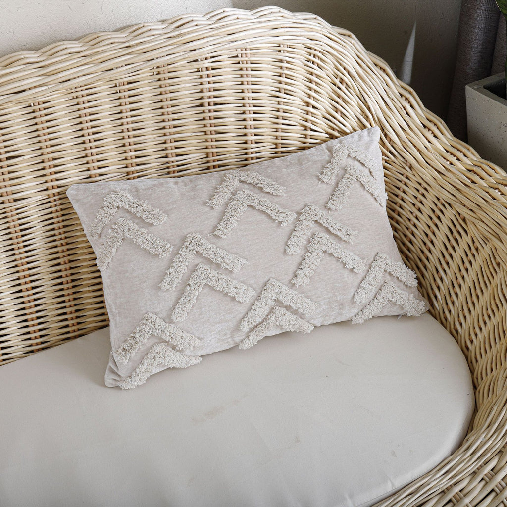 Geometrischer Kissenbezug aus Flanell