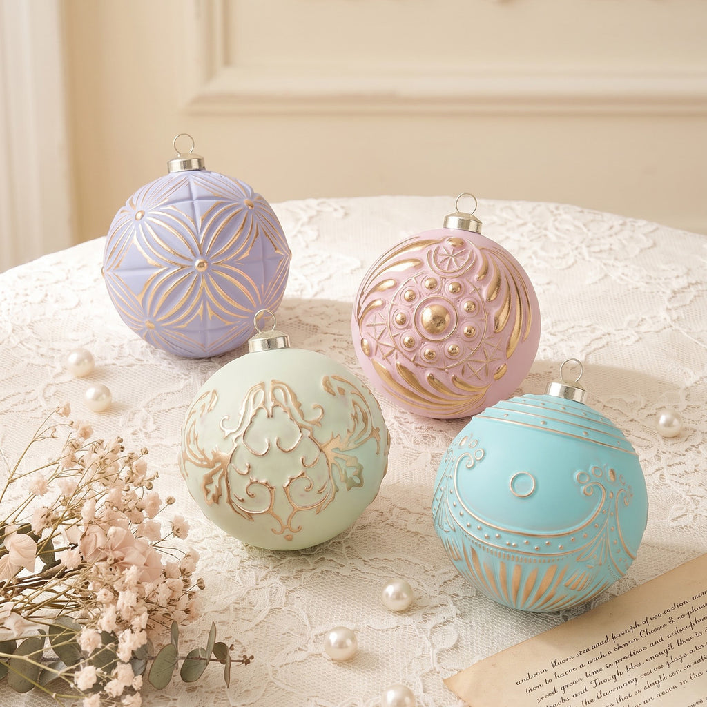 Weihnachtskugel 8 cm mit gemalten Mustern – Bild 3 | LuxeStyle