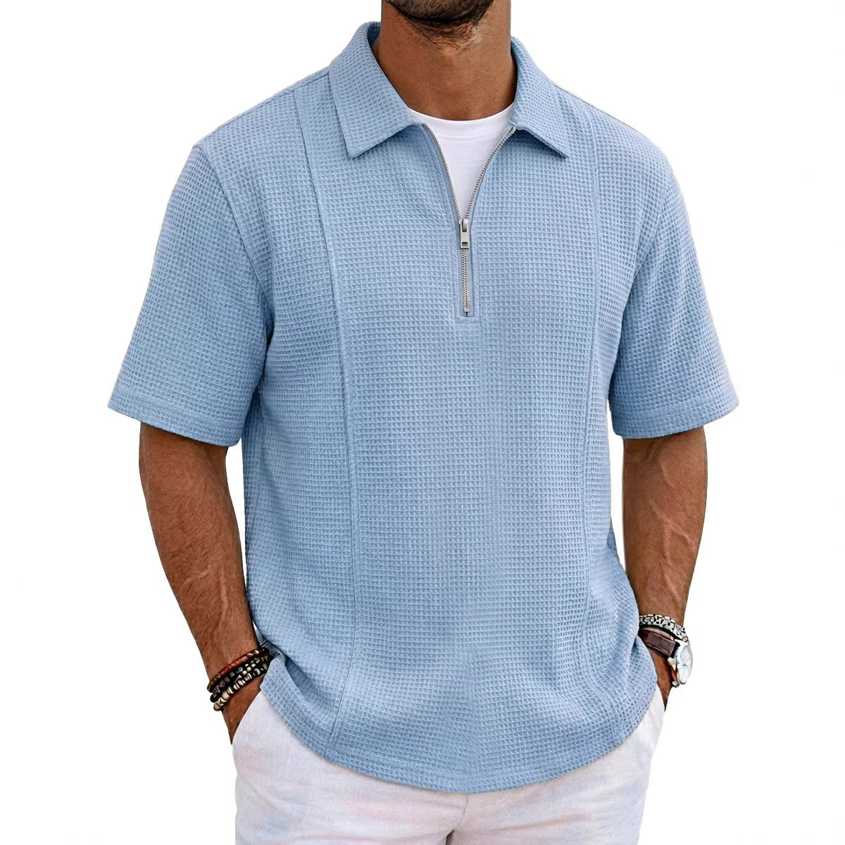 Sportliches Halb-Zip Polo-Shirt mit U-Boot-Ausschnitt