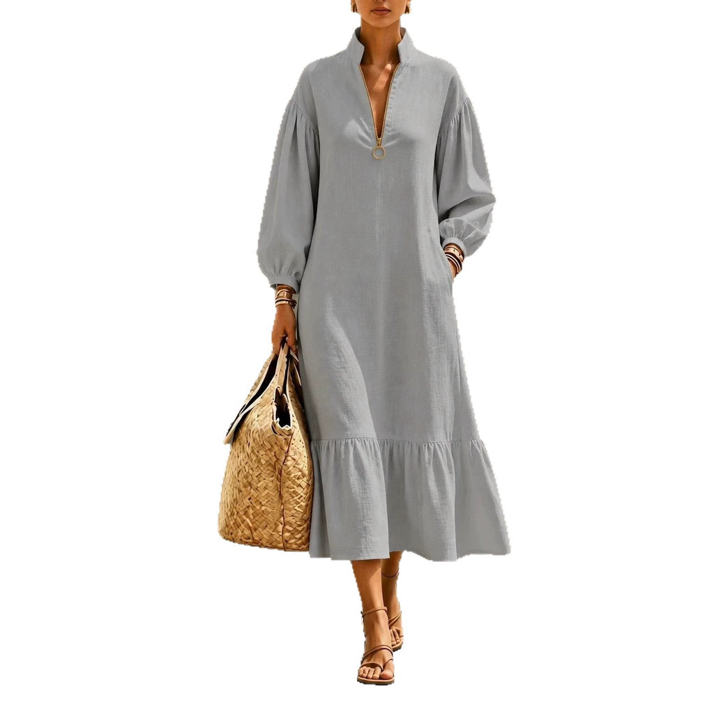 Schlanker Swing-Kleid in Weinrot – Bild 3 | LuxeStyle