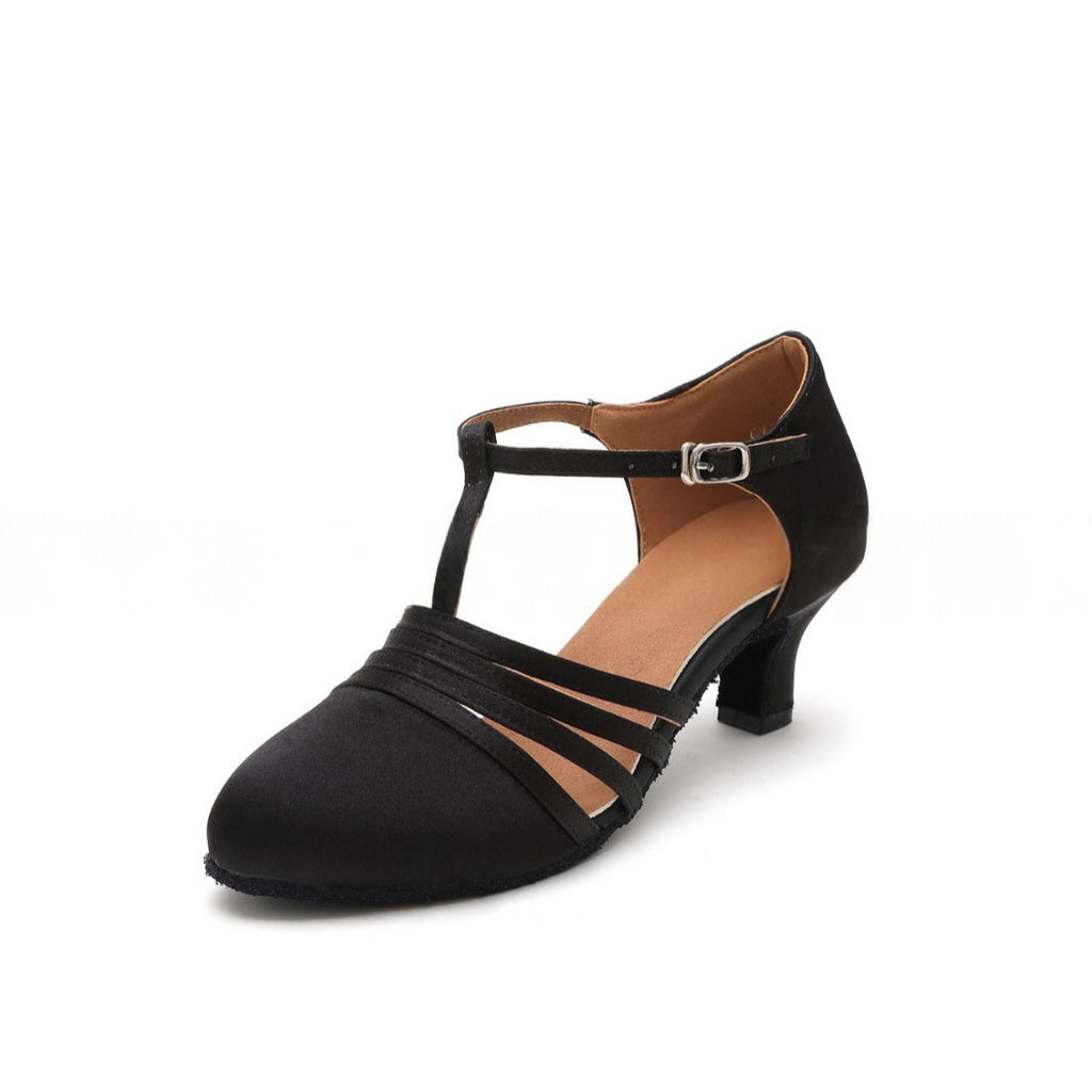 Satin Latin Tanzschuhe Schwarz – Bild 6 | LuxeStyle