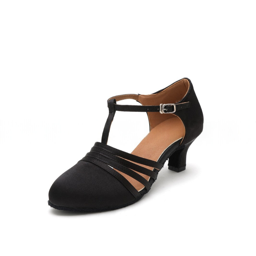 Satin Latin Tanzschuhe Schwarz – Bild 6 | LuxeStyle