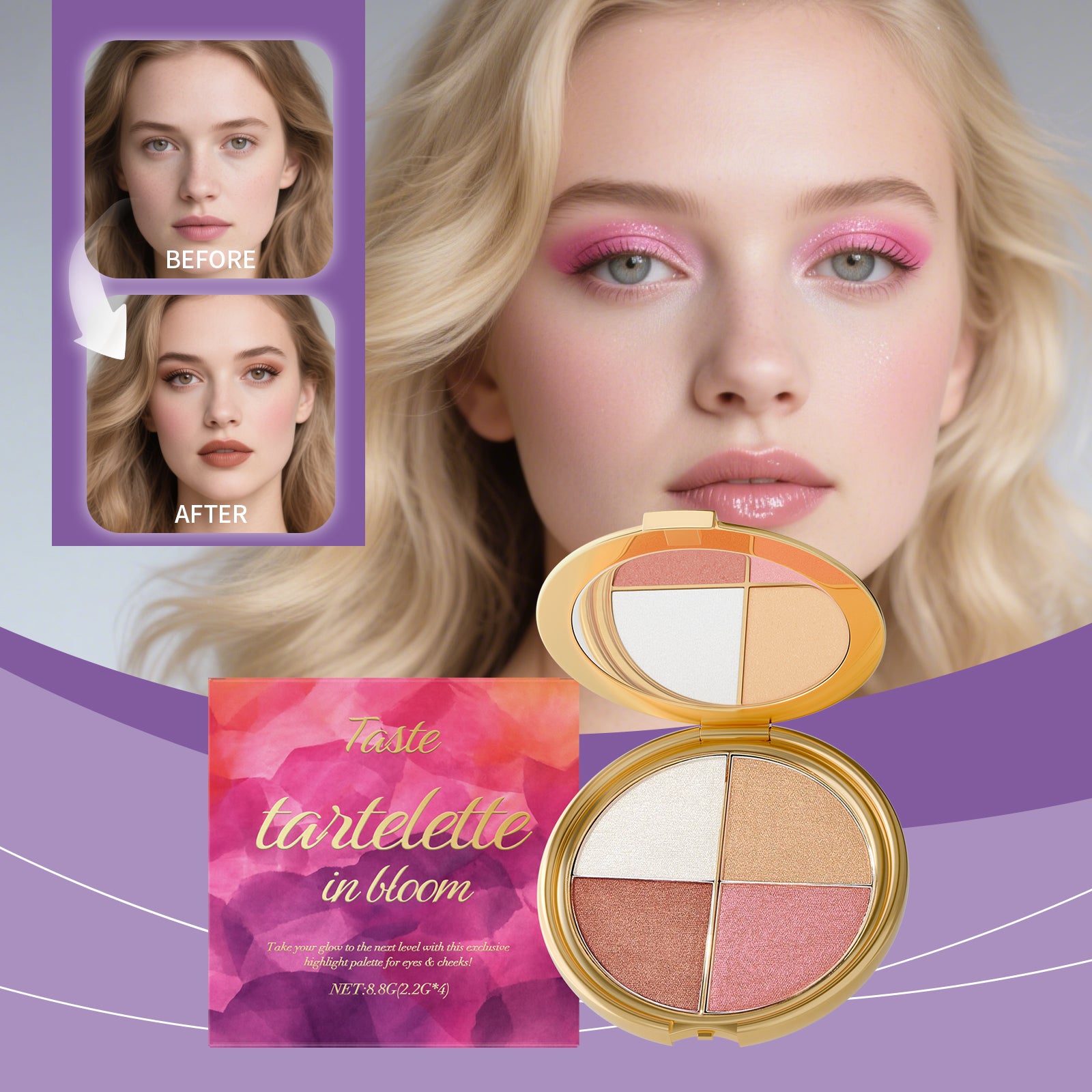 Highlighter, Lidschatten & Blush Palette – Ansicht 3