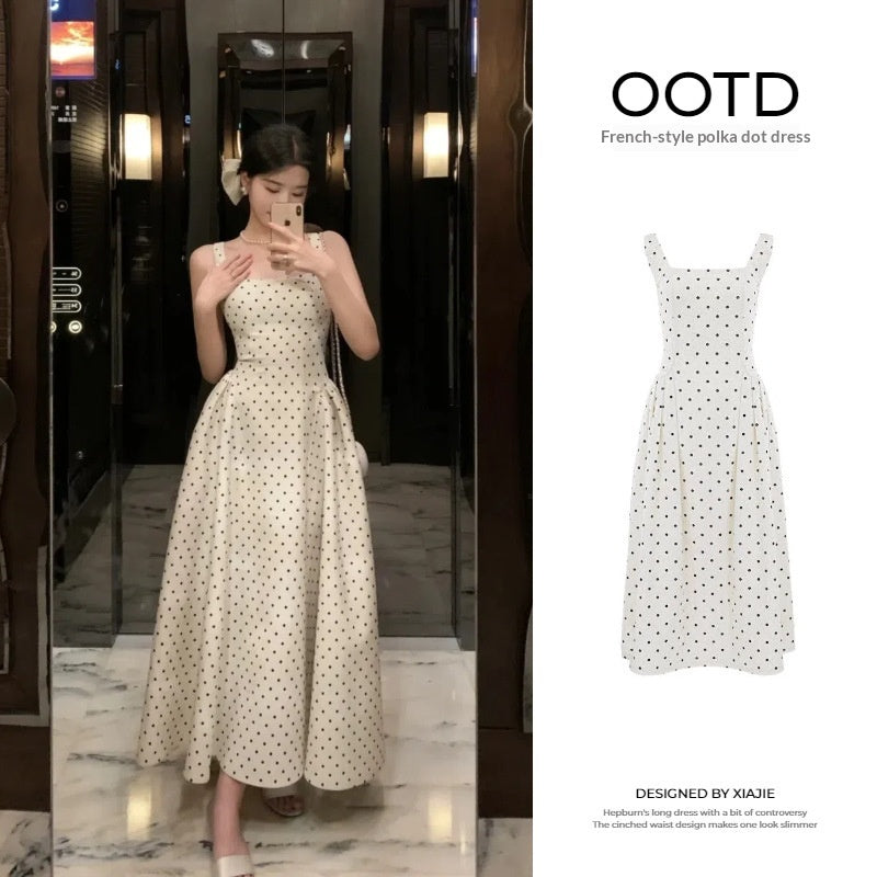 Damen Polka-Dot Sommerkleid mit Spaghettiträgern – Bild 3 | LuxeStyle