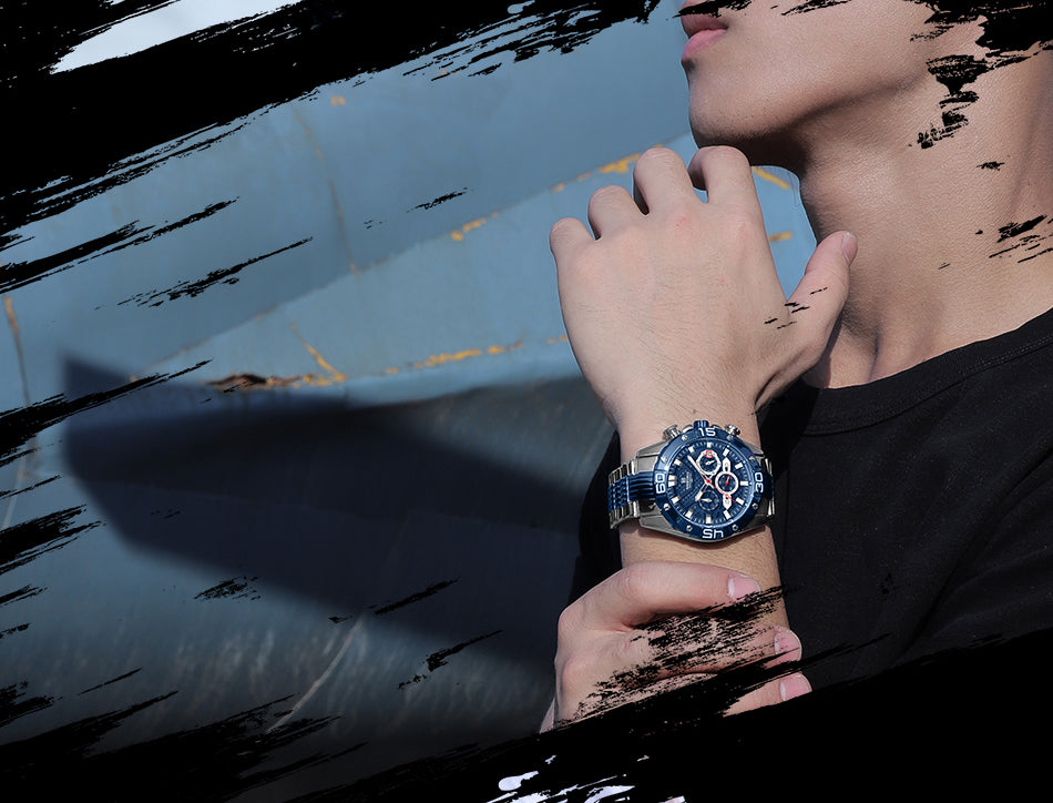 Herrenuhr mit Leuchtzeigern und Chronograph – Bild 9 | LuxeStyle