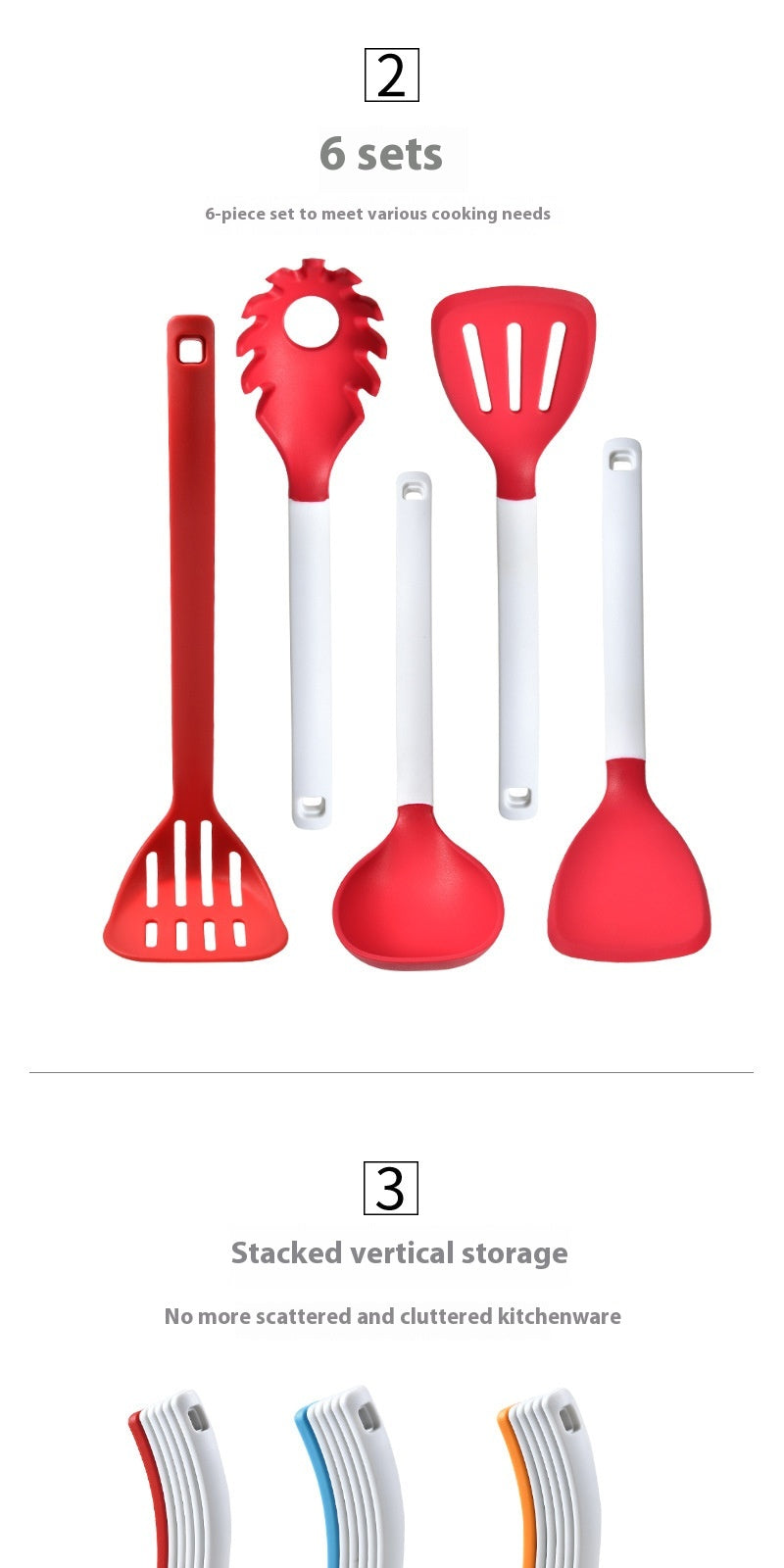 Silikon Küchenhelfer-Set, 6-teilig