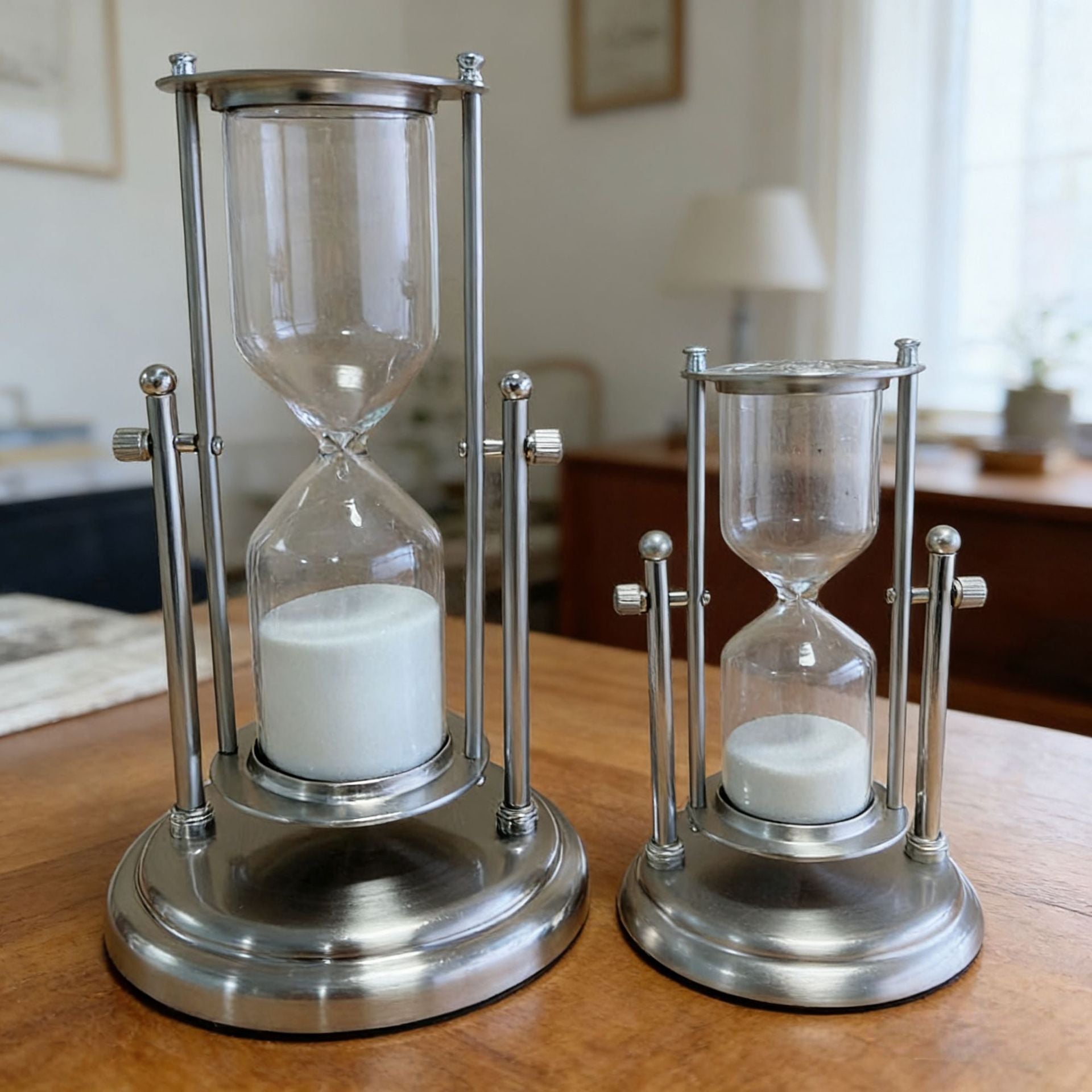 Glas-Sanduhr mit drehbarer Krone