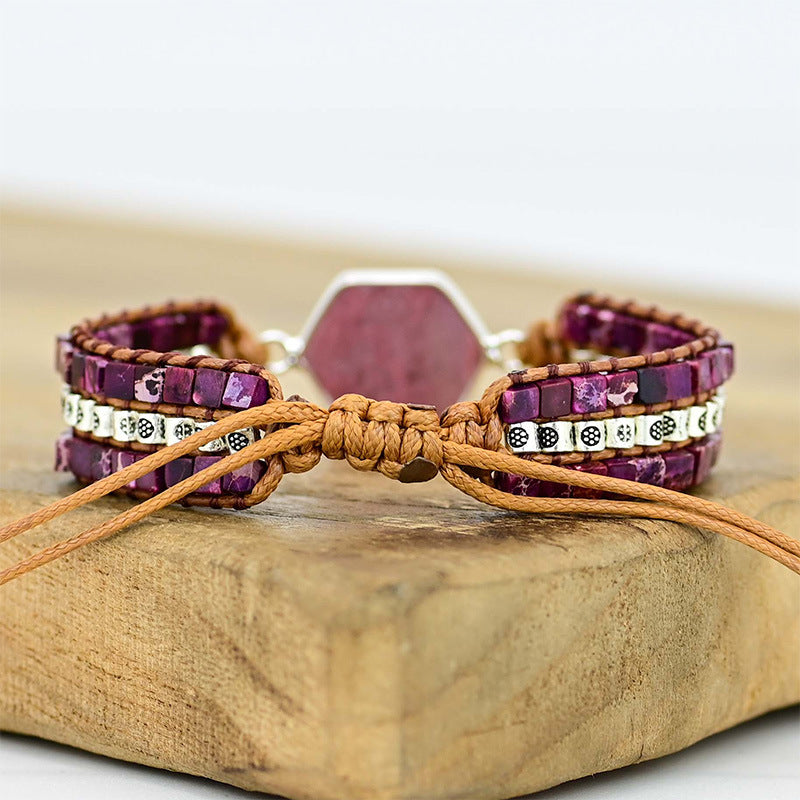 Naturstein-Armband handgewoben – Bild 3 | LuxeStyle