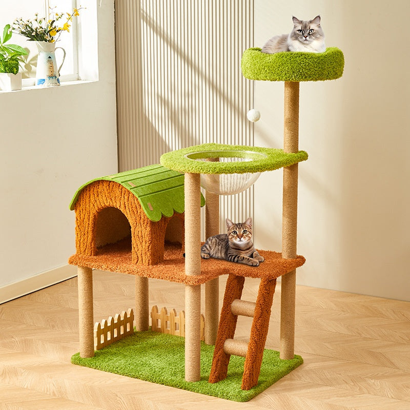 Ganzjahres-Katzenbaum mit integriertem Bett