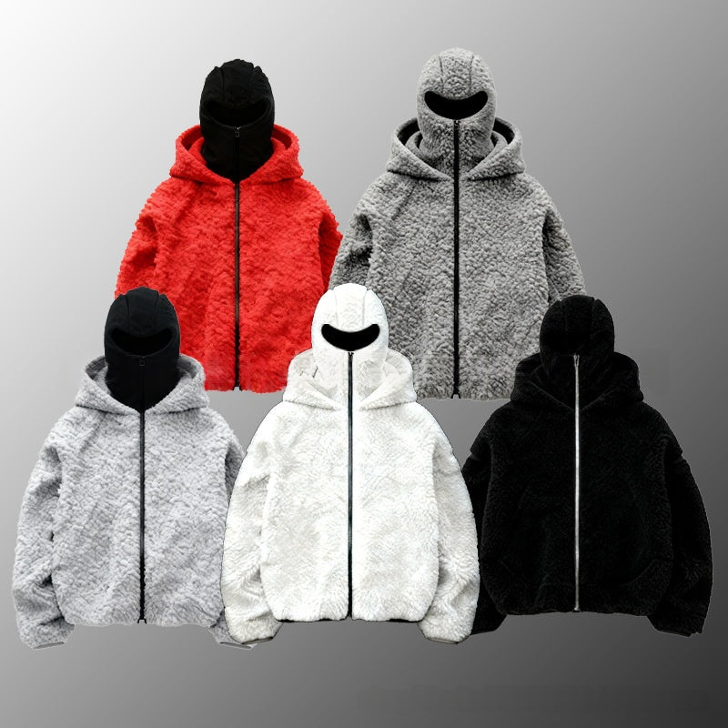 Gefütterter Kapuzen-Cardigan aus Fleece