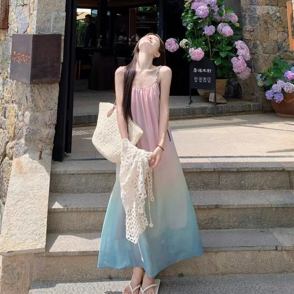 Ombre A-Linien Strandkleid – Bild 3 | LuxeStyle