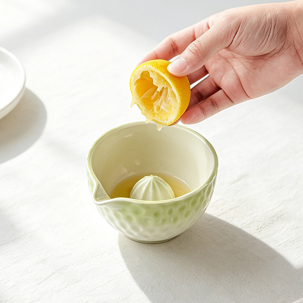 Keramik Matcha Schale mit Zitronenpresse – Bild 4 | LuxeStyle