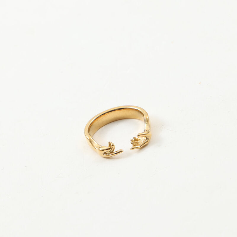 Titanstahl-Ring mit 18k Goldüberzug