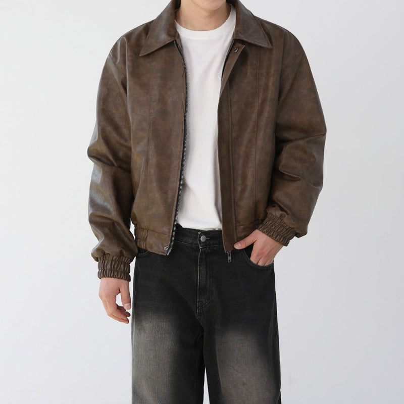 Lässige PU-Lederjacke für Herren
