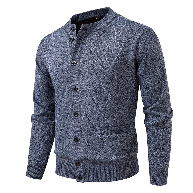 Gerippter Strickpullover mit Wellenmuster