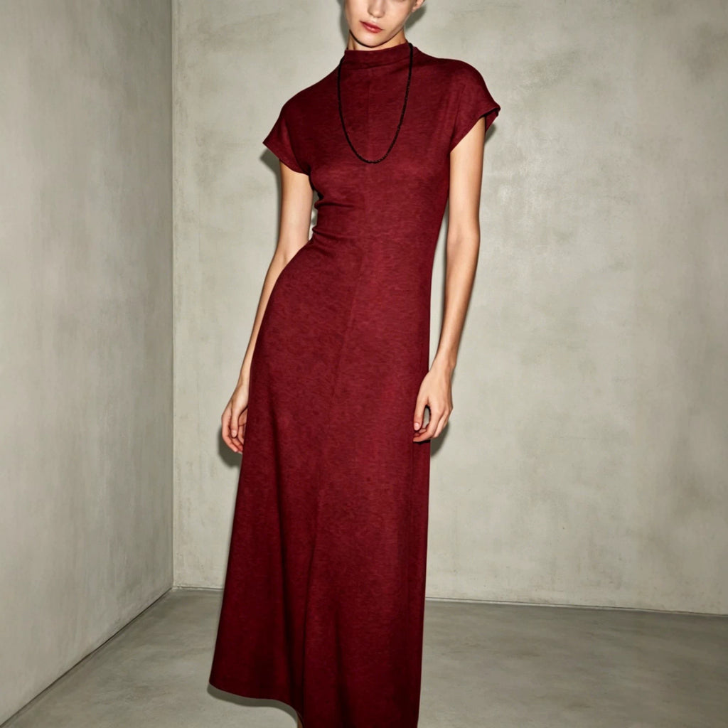 Retro-Kleid mit halbem Hals