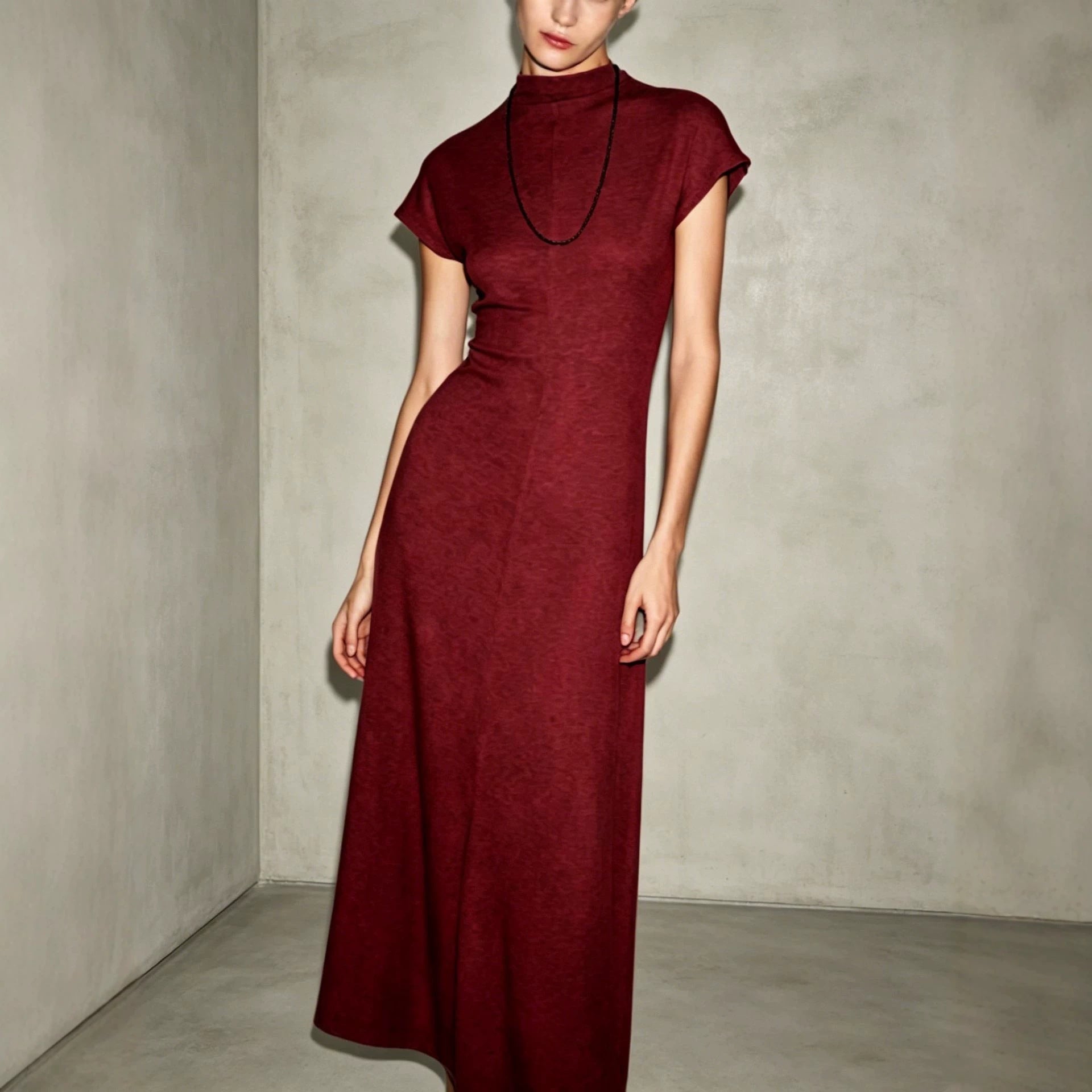 Retro-Kleid mit halbem Hals