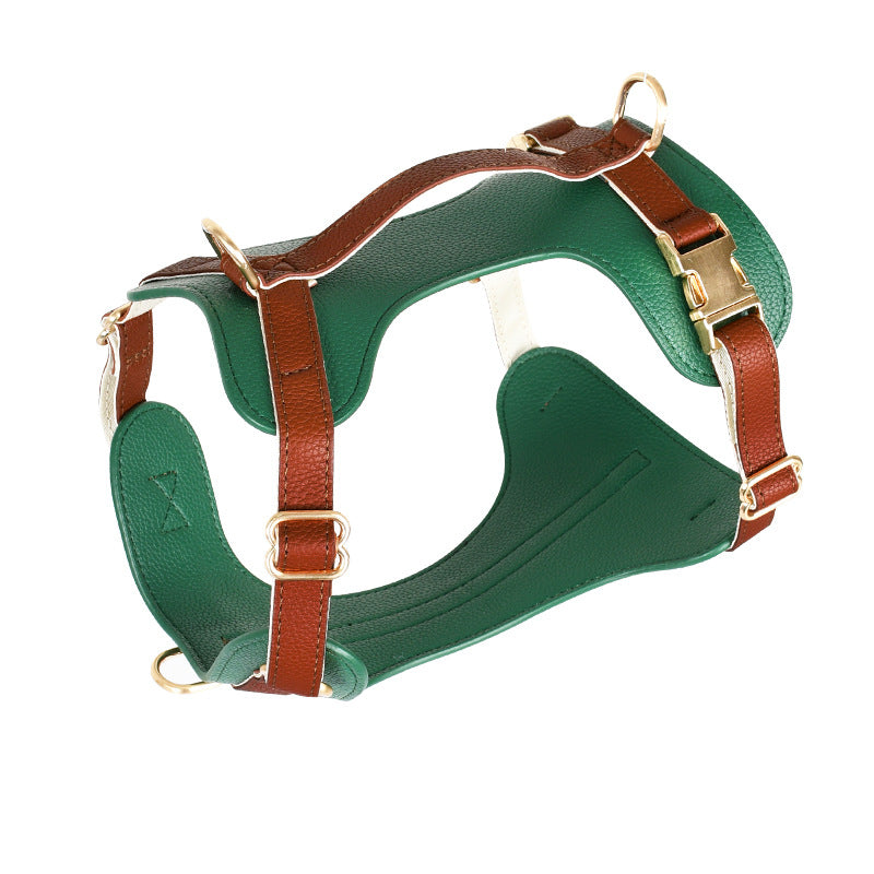 Luxus-Leder-Hundeharnisch und Leine