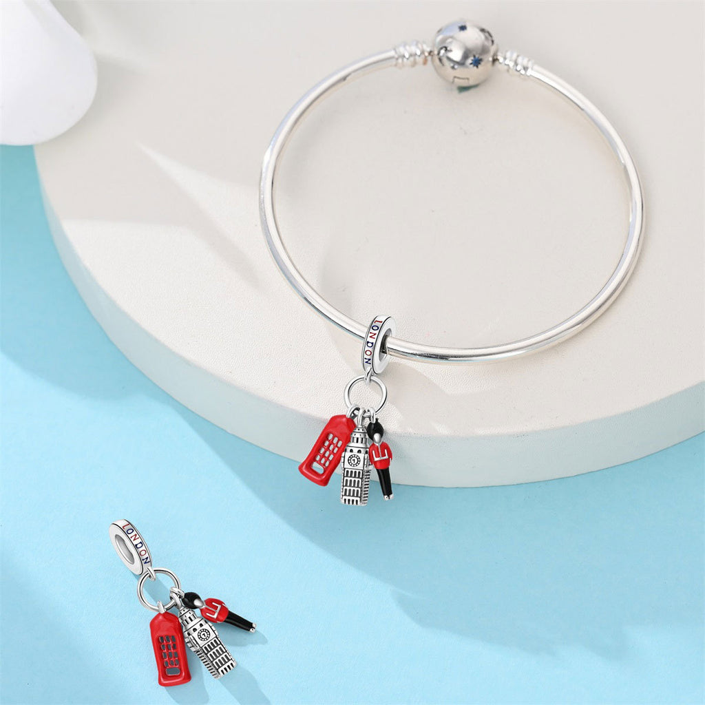 London Big Ben Charm, versilbert