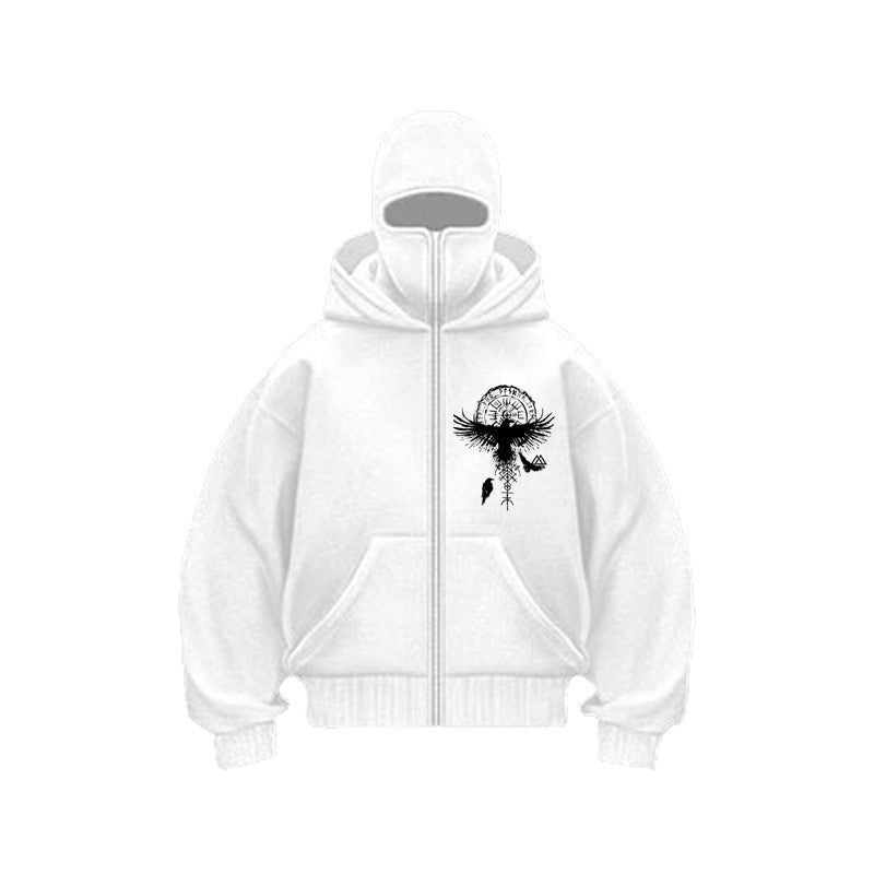 Gothic Kapuzenpullover mit Reissverschluss