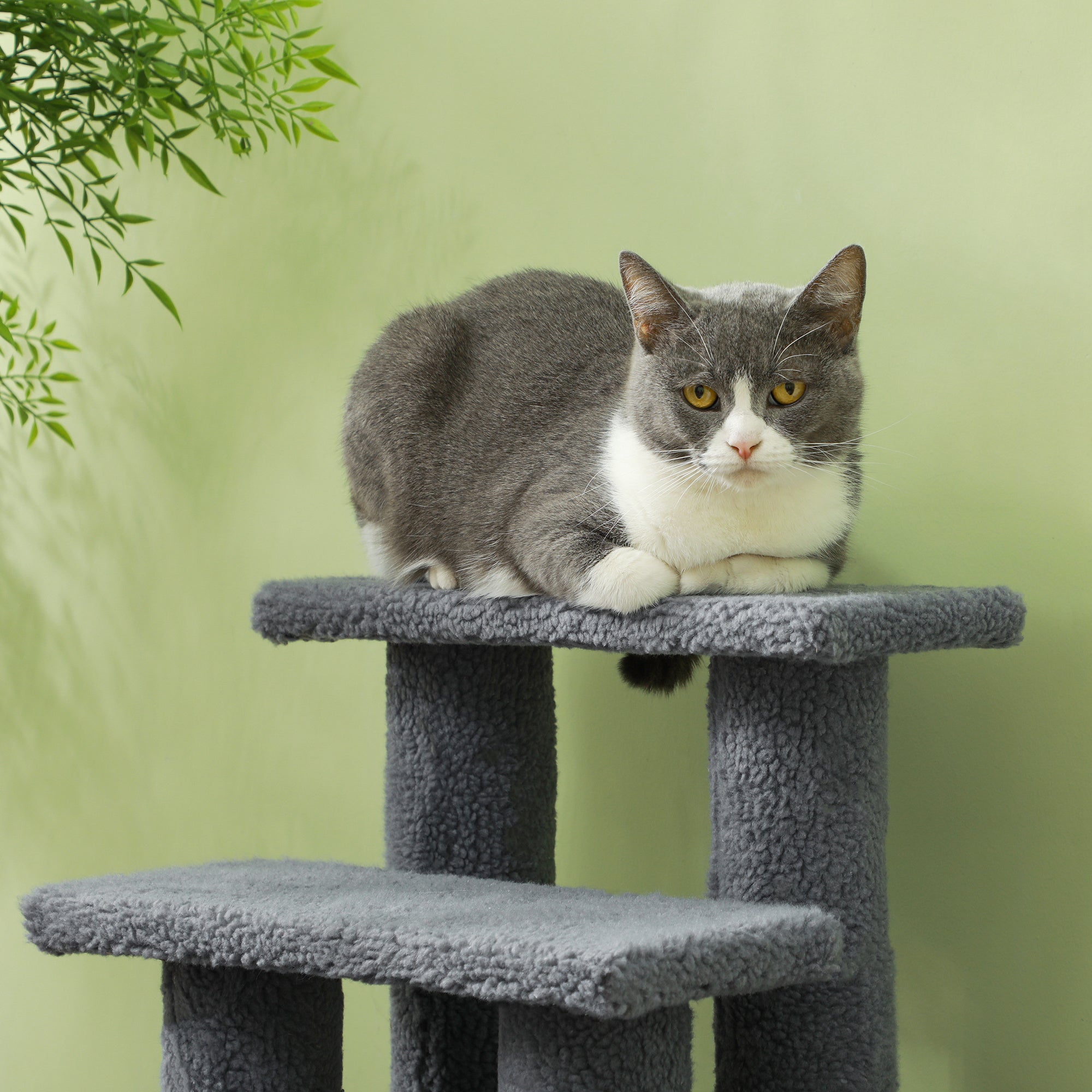 Kratzbaum-Treppe für Katzen, 4 Stufen, Grau