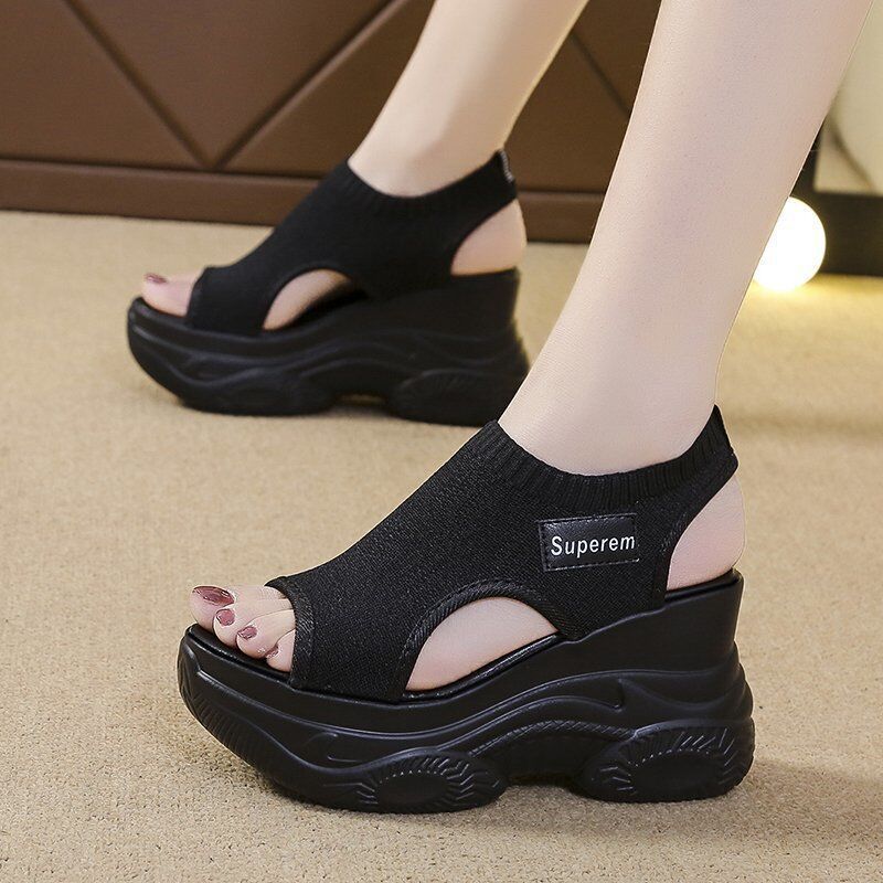 Keilabsatz-Sandalen im Feen-Stil mit Plateau