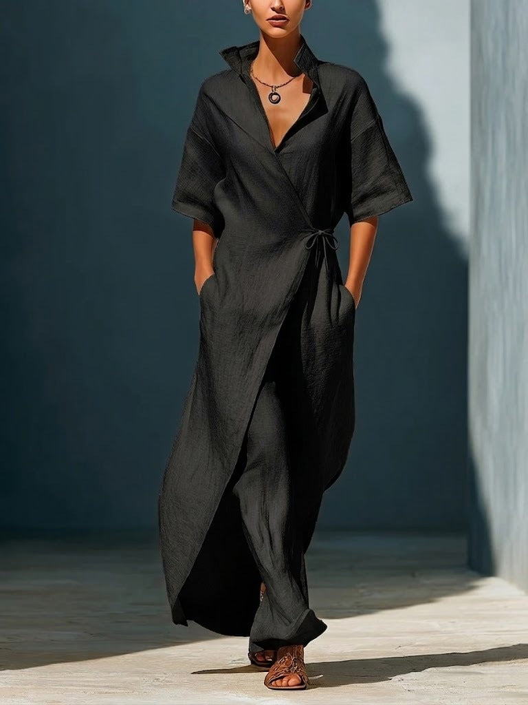 Elegantes Blusenkleid mit Schnürung – Bild 3 | LuxeStyle