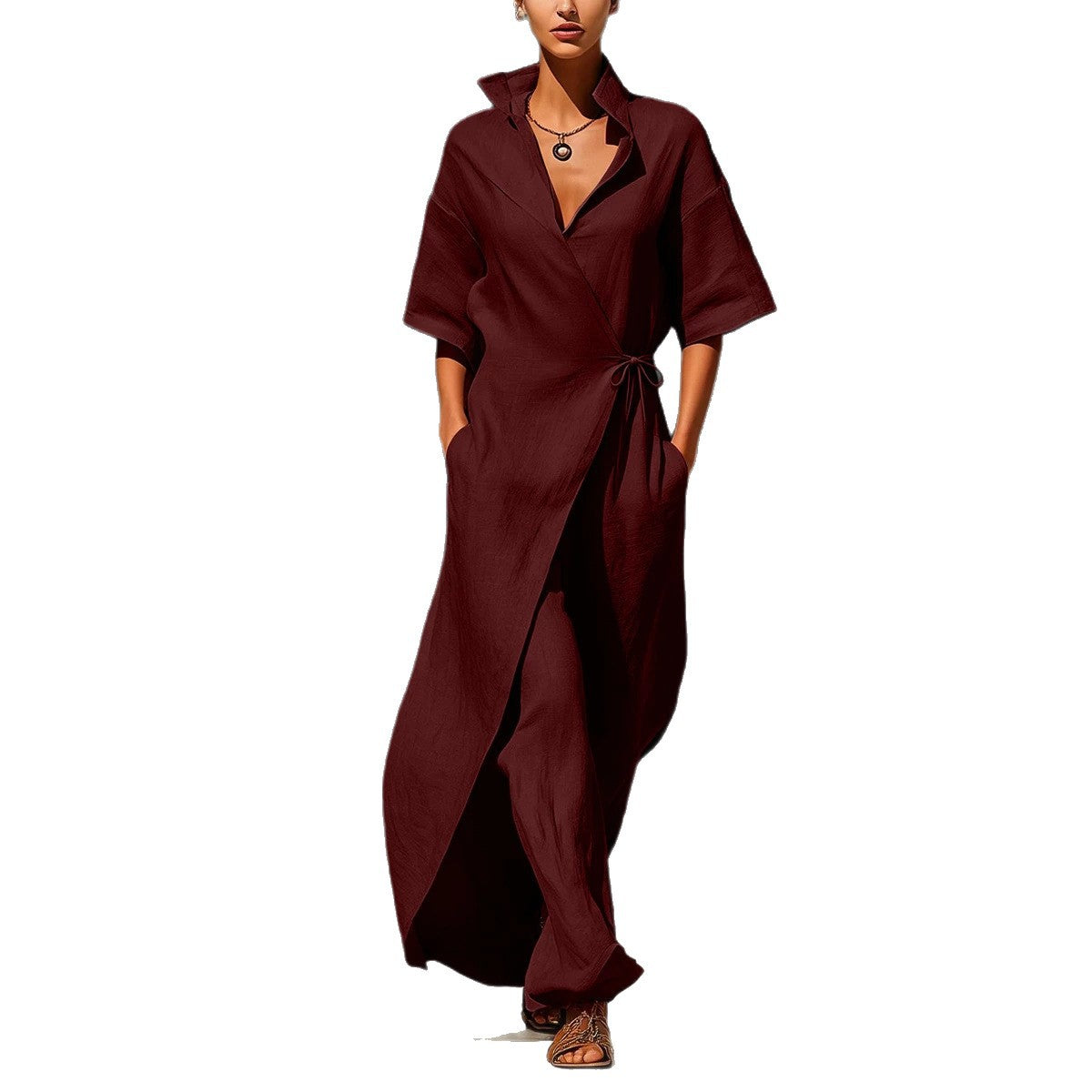 Elegantes Blusenkleid mit Schnürung – Bild 5 | LuxeStyle