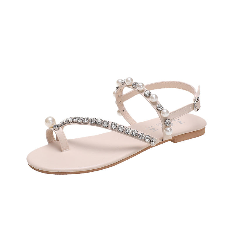 Römer Sandalen mit Strass & Perlen
