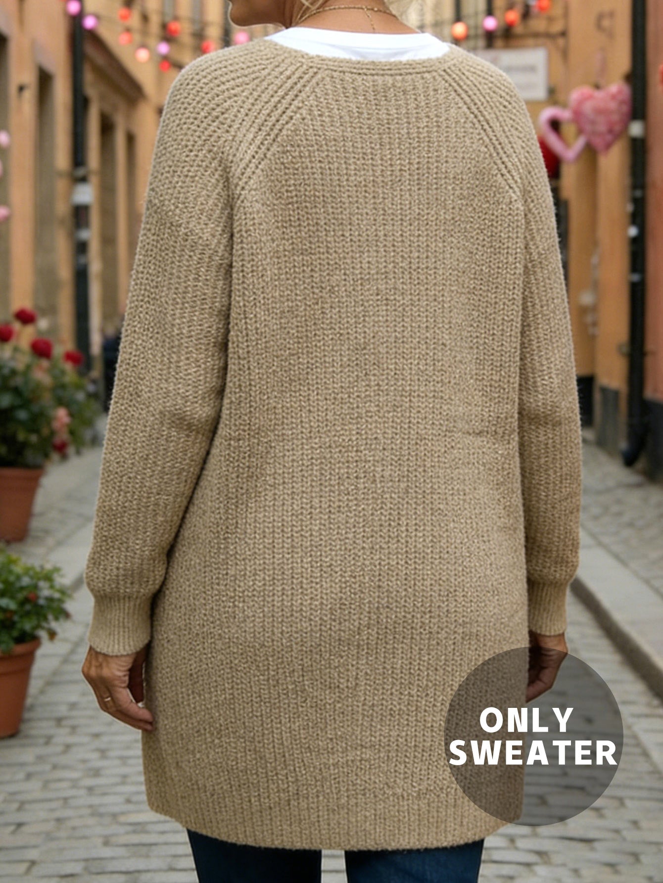 Strick-Cardigan mit Lochmuster
